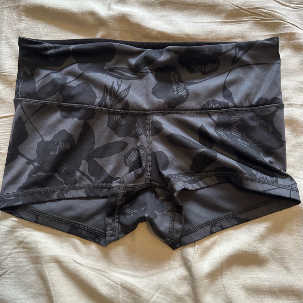 lululemon athletica Black Floral Athletic Shorts